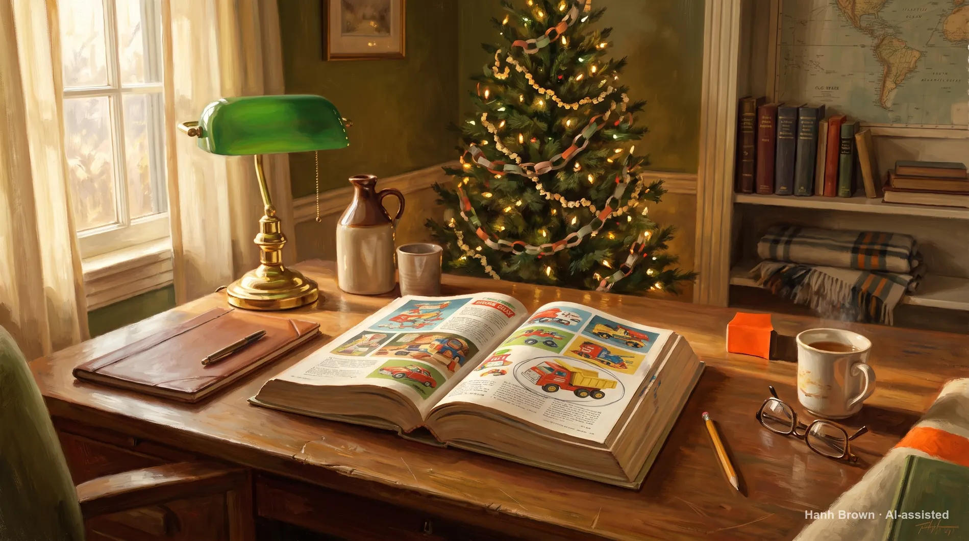 A thick wish book catalog open mid browse, painted. The painted illustration for the article Which Medicare plan should I choose?