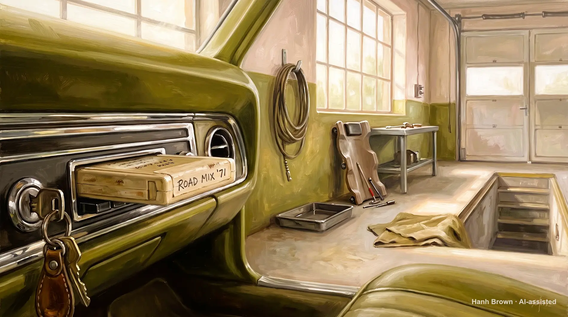 8-track cartridge in the dash, painted. The painted illustration for the article What is the Medicare annual wellness visit?