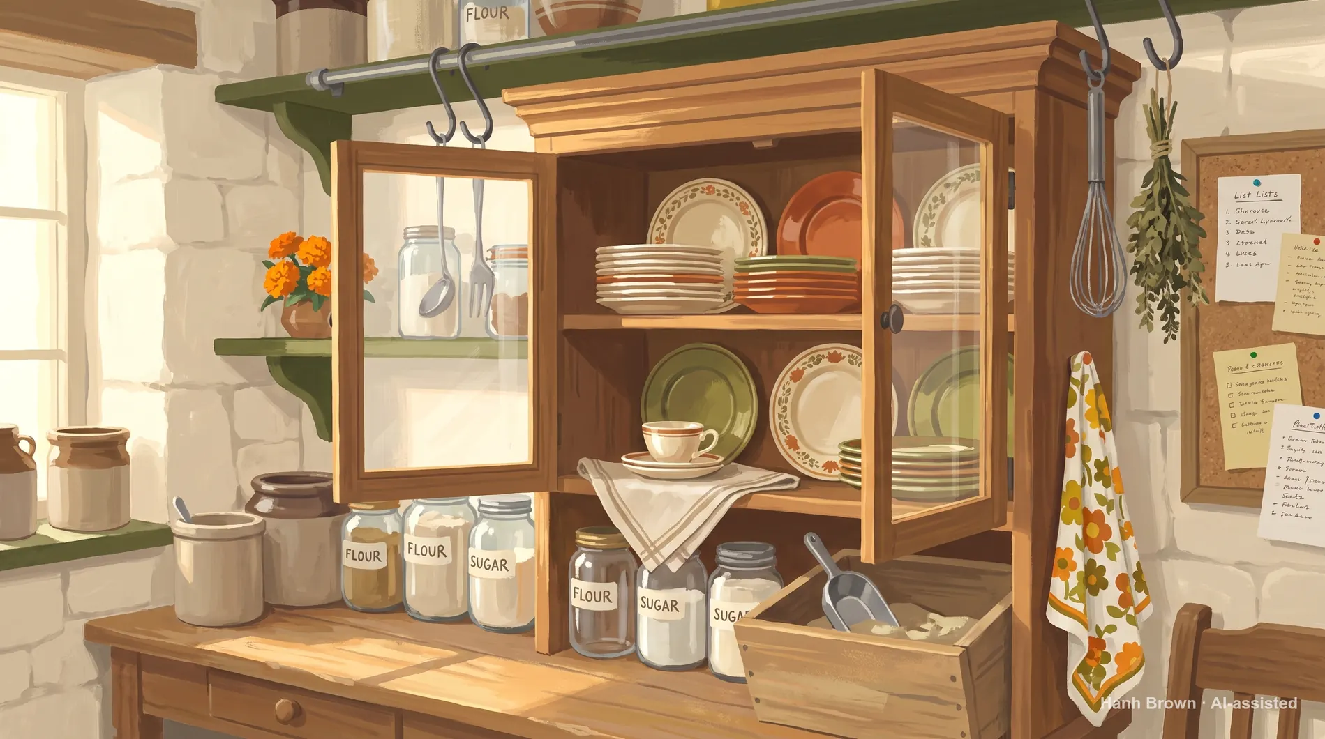 China cabinets, painted. The painted illustration for the article Medicare Under 65 With a Disability