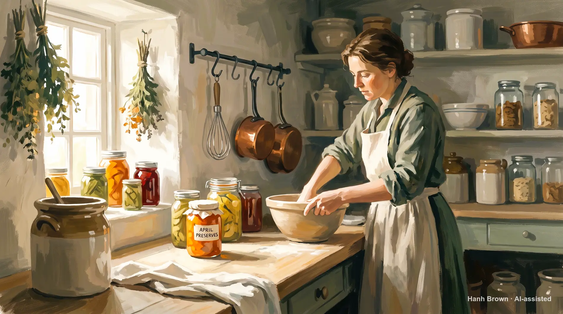 Housekeeper, painted. The painted illustration for the article What is an ABN in Medicare